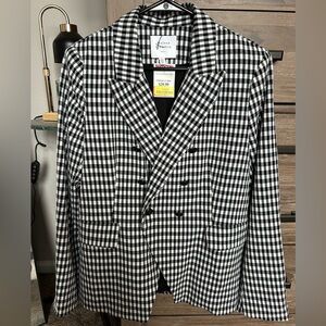 White Checkered Blazer